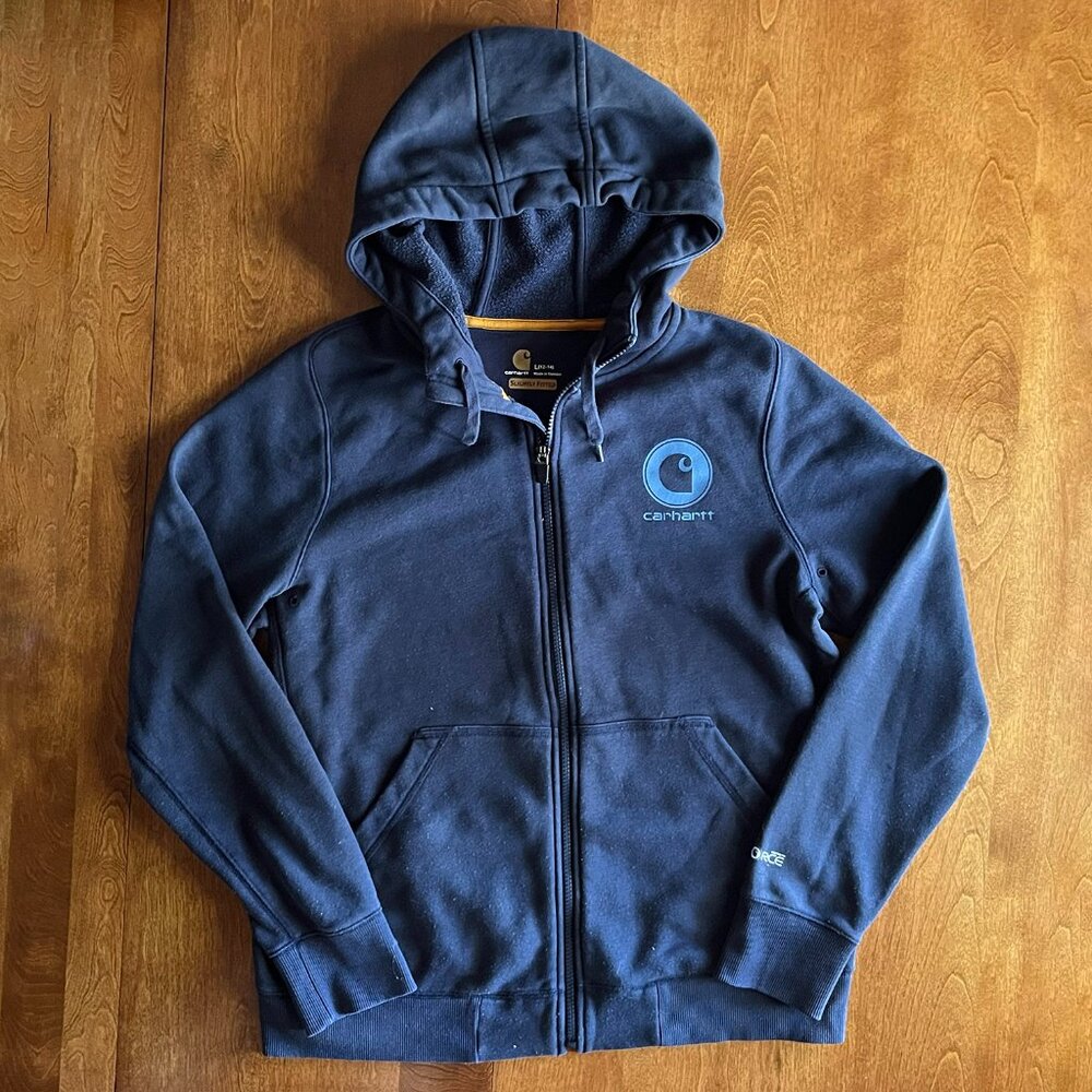 Carhartt navy blue hoodie L 12-14